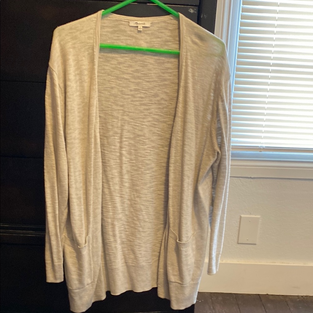Madewell Gray Cardigan Sweater Lightweight Knit